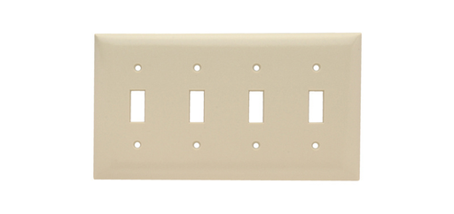 Mayer-DDS-4-Gang Thermoset Wall Plate, 4 Toggle Switch Openings, Ivory-1