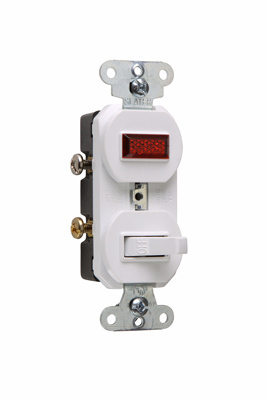 692-WG - Single-Pole Combination Switch and Pilot Light, White