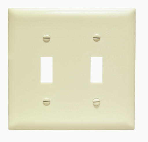 TP2-I - TradeMaster® 2-Gang Nylon Wall Plate, 2 Toggle Switch Openings, Ivory