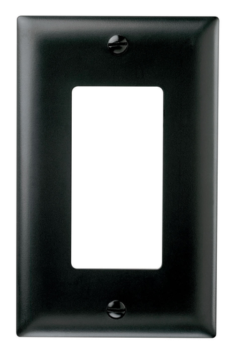 TradeMaster® 1-Gang Nylon Wall Plate, 1 Decorator Opening, Black