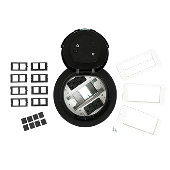 6AT2PBK - 6AT Prewired Evolution™ Poke Thru Device, Flush Style Cover, Black