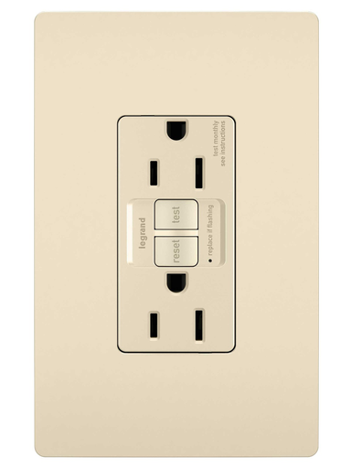 Mayer-DDS-radiant® 15A Duplex Self-Test GFCI Receptacles with SafeLock® Protection, Light Almond-1