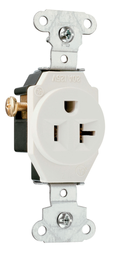 Mayer-DDS-20A 125V Heavy Duty Spec-Grade Single Receptacle, Side Wire, Light Almond-1