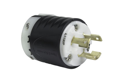 30A NEMA L1130 Plug - Black Back, White Front Body