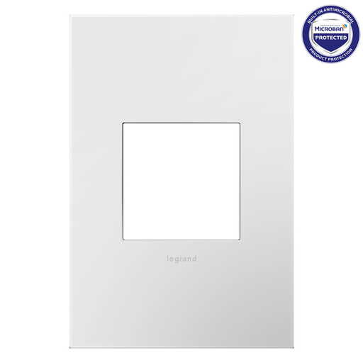 AWP-1G2WHW10 - adorne® Gloss White-on-White 1-Gang Screwless Wall Plate with Microban®