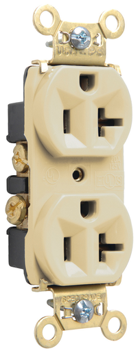 PS5362-I - 20A 125V Heavy Duty Spec-Grade Duplex Receptacle, Back and Side Wire, Ivory