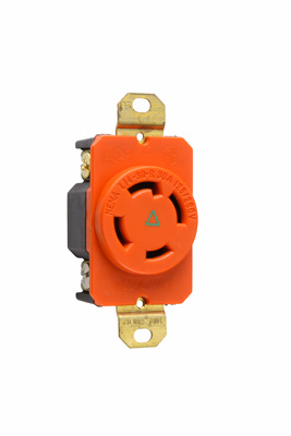 Product image for Pass & Seymour IGL1430-R Turnlok Single Receptacle, 4wire, 30amp 125/250V Isolated Ground