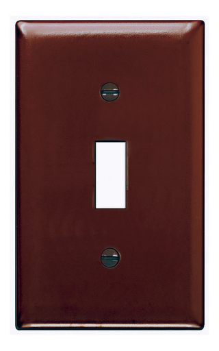 TP1 - TradeMaster® 1-Gang Nylon Wall Plate, 1 Toggle Switch Opening, Brown