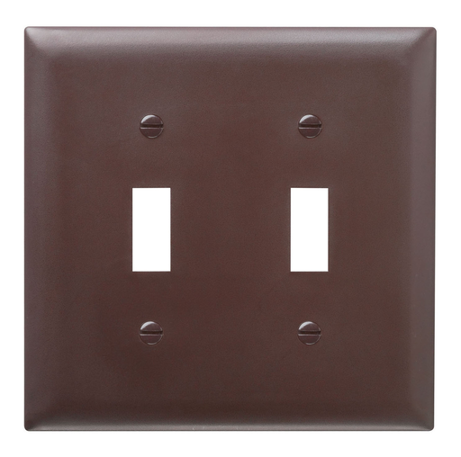 TP2 - TradeMaster® 2-Gang Nylon Wall Plate, 2 Toggle Switch Openings, Brown
