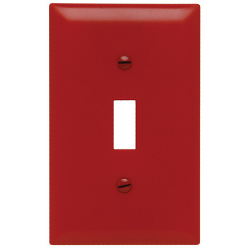 TP1-RED - TradeMaster® 1-Gang Nylon Wall Plate, 1 Toggle Switch Opening, Red