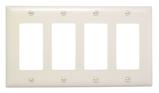 TP264-I - TradeMaster® 4-Gang Nylon Wall Plate, 4 Decorator Openings, Ivory