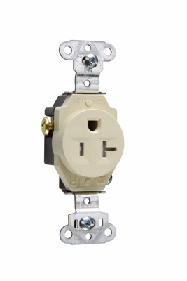 Mayer-DDS-20A 125V Construction Spec-Grade Tamper-Resistant Single Receptacle, Back and Side Wire, Ivory-1