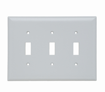 Mayer-DDS-Junior Jumbo 3-Gang Thermoset Wall Plate, 3 Toggle Switch Openings, White-1