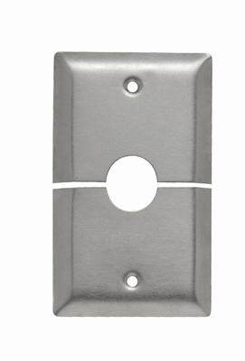 Product image for Pass & Seymour SS753 1Gang Wall Plate, Split TV/Coax, 7/8" Hole - 302/304 Stainless Steel