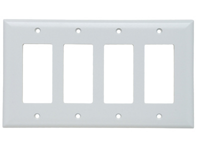 Mayer-DDS-Junior Jumbo 4-Gang Thermoset Wall Plate, 4 Decorator Openings, White-1