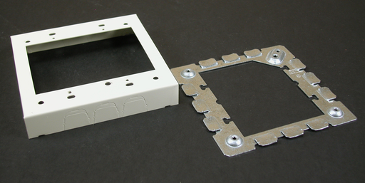 Mayer-DDS-Wiremold 500/700 Series Two-Gang Flush Type Extension Adapter Fitting, Ivory-1