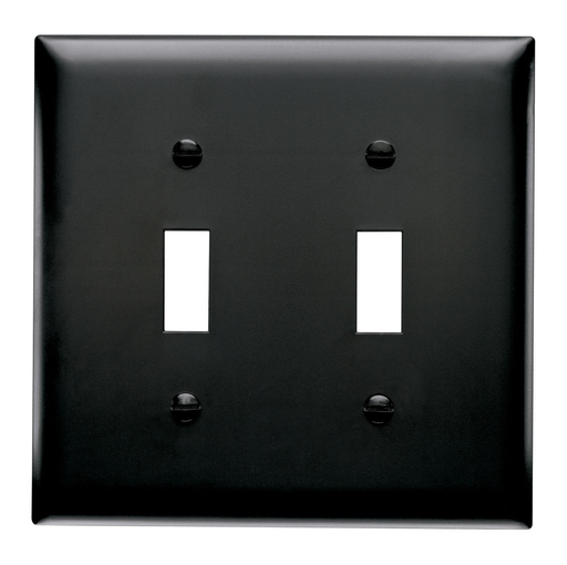 TP2-BK - TradeMaster® 2-Gang Nylon Wall Plate, 2 Toggle Switch Openings, Black