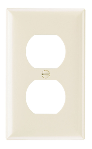 Mayer-DDS-1-Gang Thermoset Wall Plate, 1 Duplex Receptacle Opening, Light Almond-1