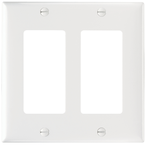 SP262-W - 2-Gang Thermoset Wall Plate, 2 Decorator Openings, White