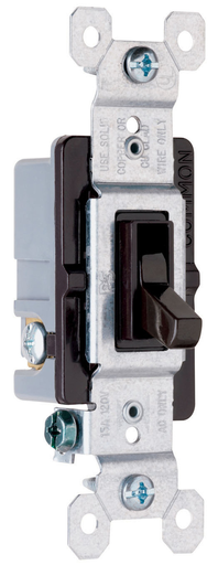 Product image for Pass & Seymour 663-G 15 Amp 120 VAC 3-Way Brown Thermoplastic Toggle Switch