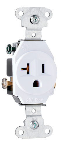 Mayer-DDS-20A 125V Heavy Duty Spec-Grade Single Receptacle, Side Wire, White-1