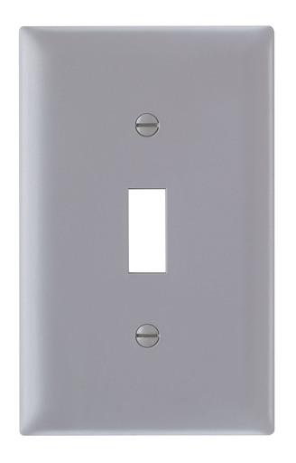 TP1GRY - TradeMaster® 1-Gang Nylon Wall Plate, 1 Toggle Switch Opening, Gray