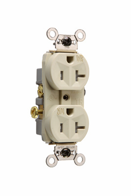 WR20-TRI - 20A 125V Commercial Grade Tamper-Resistant Weather-Resistant Duplex Receptacle, Ivory