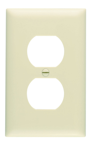 TradeMaster® 1-Gang Nylon Wall Plate, Duplex Receptacle Openings, Ivory
