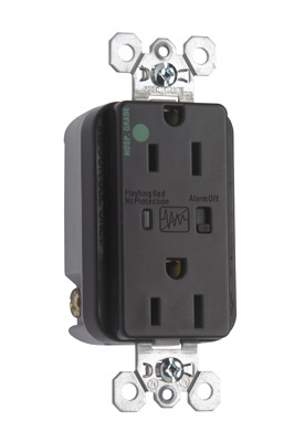 Product image for Pass & Seymour 8200-SP Hospital Grade Surge Protective Duplex Receptacle, Back & Side Wire, 15A 125V - Brown