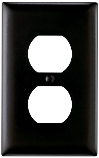 TradeMaster® 1-Gang Nylon Wall Plate, Duplex Receptacle Openings, Black
