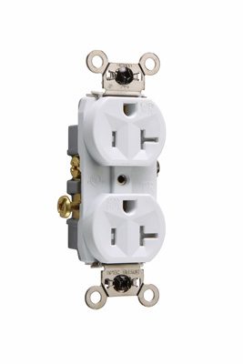 WR20TRW - 20A 125V Commercial Grade Tamper-Resistant Weather-Resistant Duplex Receptacle, White