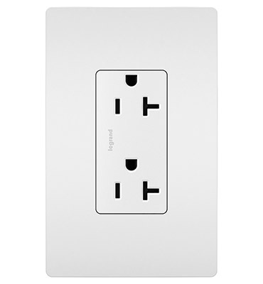 Mayer-DDS-TR DECO RECEP 20A 125V S+B WIRE WH-1