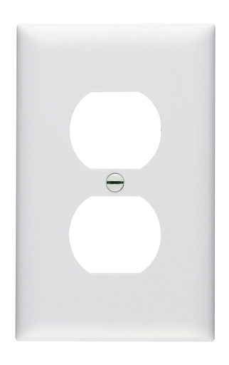 TradeMaster® 1-Gang Nylon Wall Plate, Duplex Receptacle Openings, White