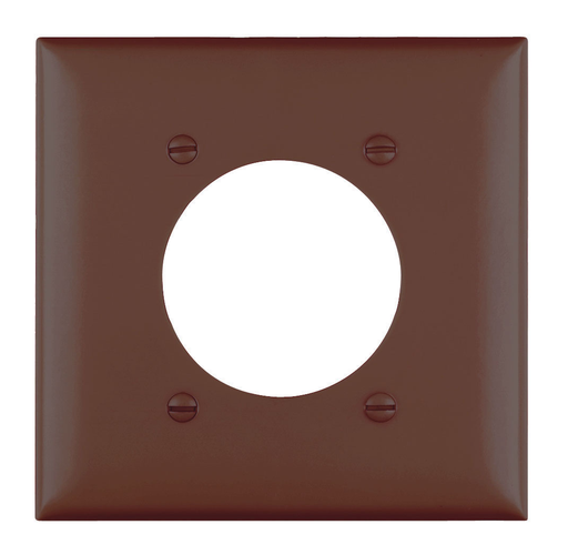 TradeMaster® 2-Gang Nylon Wall Plate, 2.1563-in Power Outlet Receptacle Opening, 4 Mtg Holes, Brown