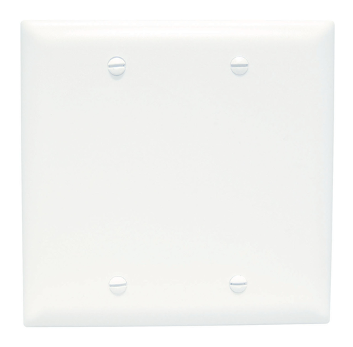 TradeMaster® 2-Gang Nylon Wall Plate, Blank, Box Mounted, White