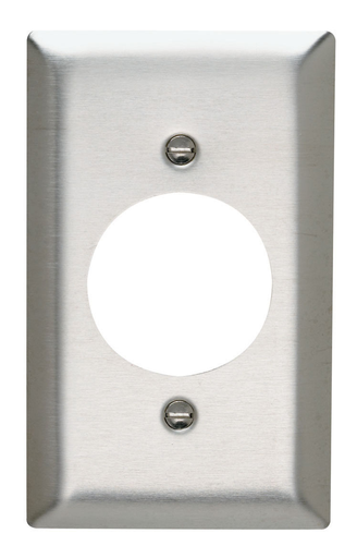 1-Gang 302/304 Stainless Steel Wall Plate, Power Outlet Receptacle Openings