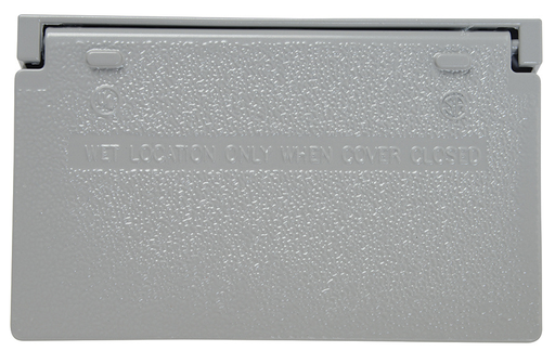 CA26-GH - Cast Weatherproof Decorator/GFCI Horizontal Cover, Self-Closing, Gray