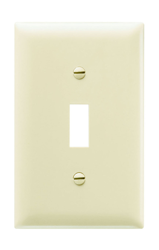 TradeMaster® 1-Gang Nylon Wall Plate, 1 Toggle Switch Opening, Ivory
