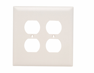 Mayer-DDS-Junior Jumbo 2-Gang Thermoset Wall Plate, 2 Duplex Receptacle Openings, Light Almond-1
