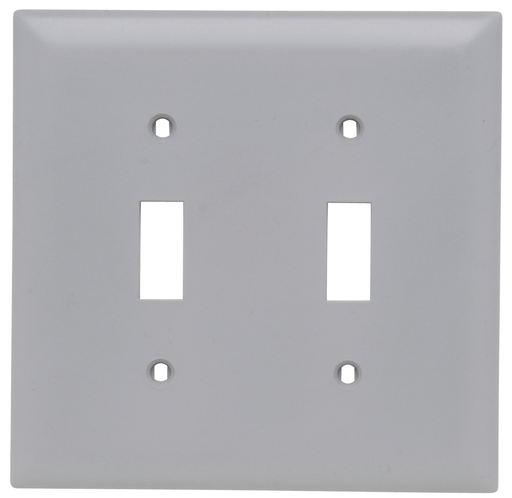 TP2-GRY - TradeMaster® 2-Gang Nylon Wall Plate, 2 Toggle Switch Openings, Gray