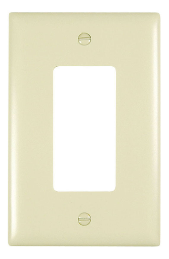 Picture of TPJ26-I - TradeMaster® Junior Jumbo 1-Gang Nylon Wall Plate, 1 Decorator Opening, Ivory