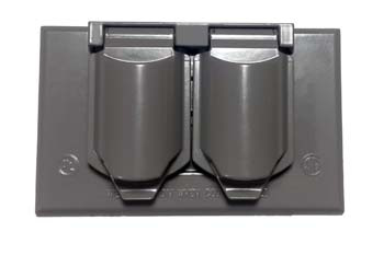 Mayer-DDS-Cast Weatherproof Cover Duplex Receptacle Horizontal, Gray-1