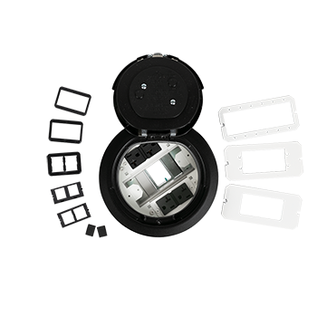 Mayer-DDS-6AT Prewired Evolution™ Poke Thru Device, Surface Style Cover, Black-1