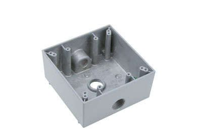 Mayer-DDS-Weatherproof Two Gang Box, Gray-1