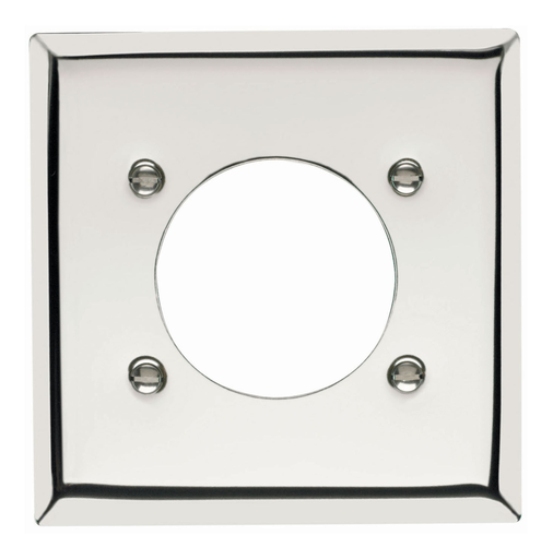 Mayer-DDS-2-Gang Chrome Wall Plate, 1 Power Outlet Receptacle Opening-1