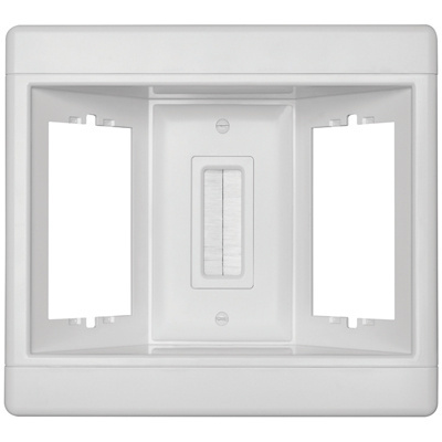 TV3-LVKITWCC2 - Three Gang Recessed TV Box with Low-Voltage Pull-Through Brushes, Retail Pkg