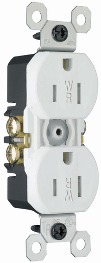 Trademaster® 15A 125V Tamper-Resistant Weather-Resistant Duplex Receptacle, White