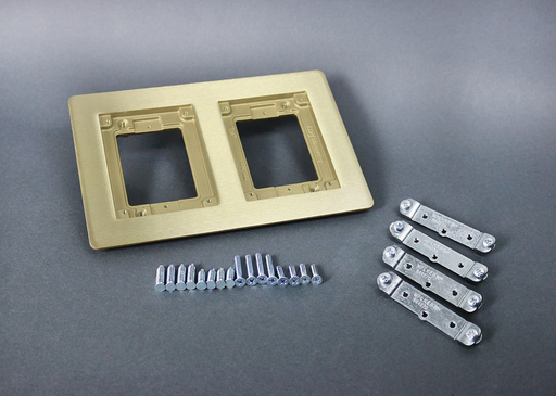 827B - Omnibox® Double Gang Rectangular Brass Carpet/Tile Flange
