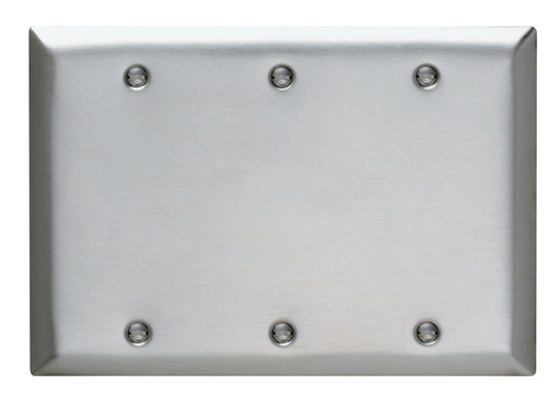 Mayer-DDS-3-Gang 302/304 Stainless Steel Wall Plate, Blank, Box Mounted-1
