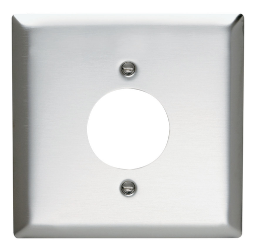 Mayer-DDS-2-Gang 302/304 Stainless Steel Wall Plate, Power Outlet Receptacle 1.5938-in Diameter Opening-1